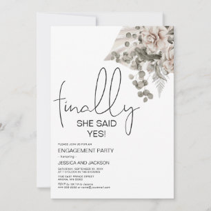 Modern She Finaally Said yes! Engagement party Announcement