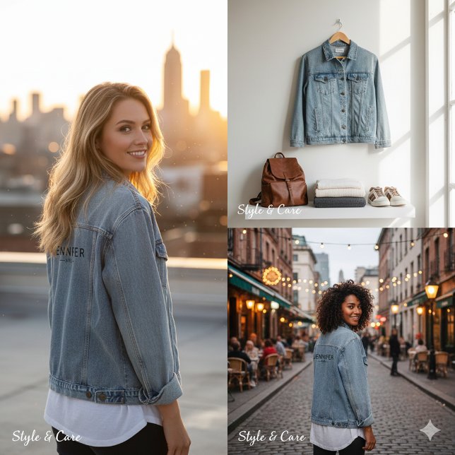Modern SHE Inspired Personalized Denim Jacket for  (Modern SHE Inspired Personalized Denim Jacket for Women)