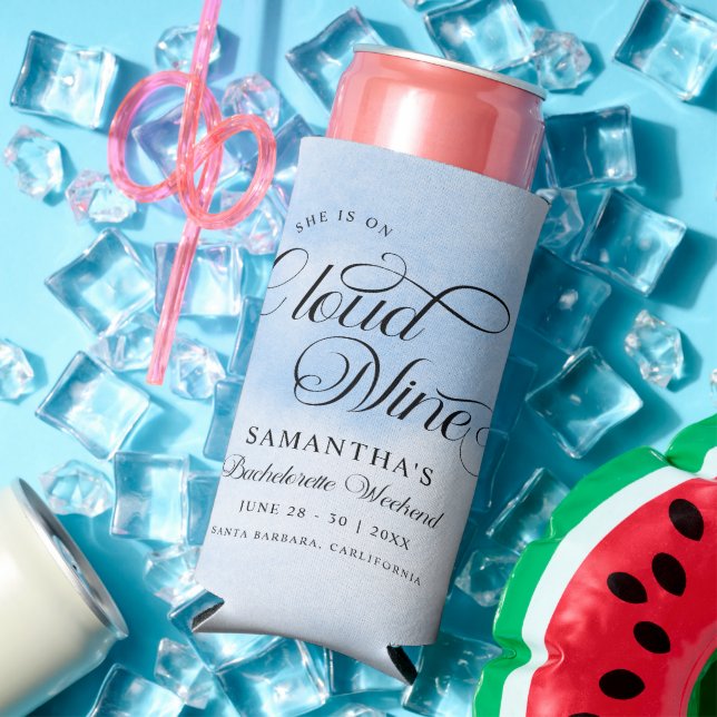 Modern She Is On Cloud 9 Bachelorette Weekend Seltzer Can Cooler (In Situ Summer)