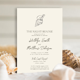 Modern Shell Beach Ocean The Night Before Invitation