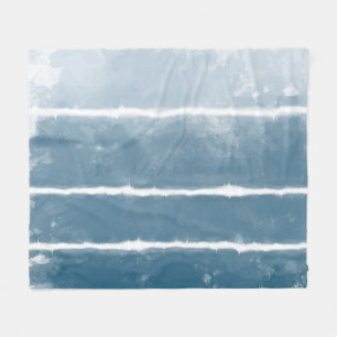 Modern Shibori Ombre Retro Tie Dye Hippie Indigo   Fleece Blanket