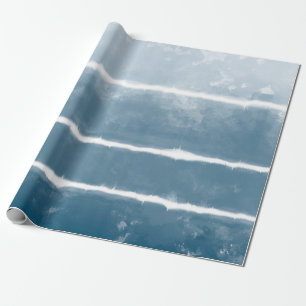 Modern Shibori Ombre Retro Tie Dye Hippie Indigo   Wrapping Paper