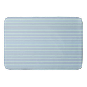 Modern Shimmering Blue Striped Bath Mat