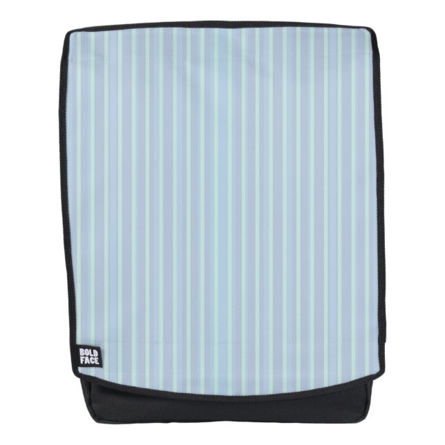 Modern Shimmering Blue Striped Pattern Backpack (Front)