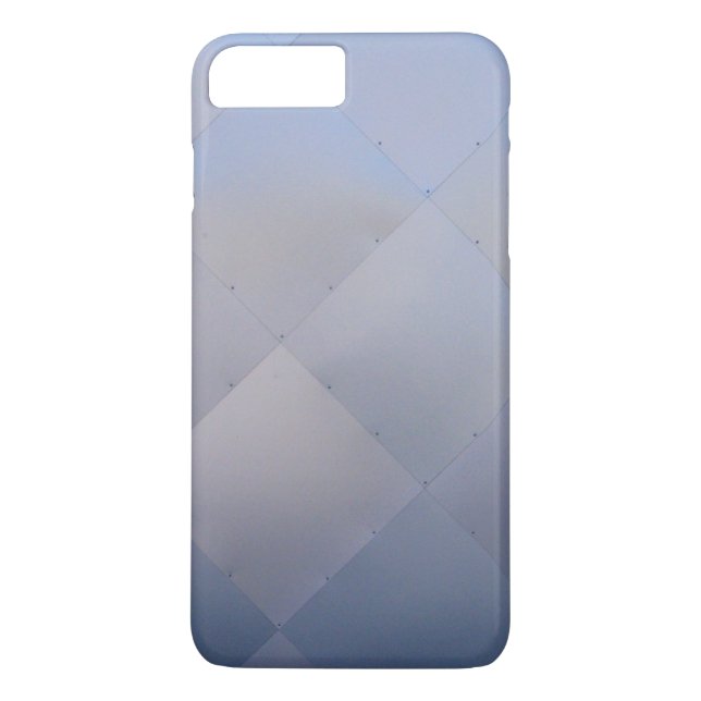 Modern Shiny Chequered Metal Blue Case-Mate iPhone Case (Back)