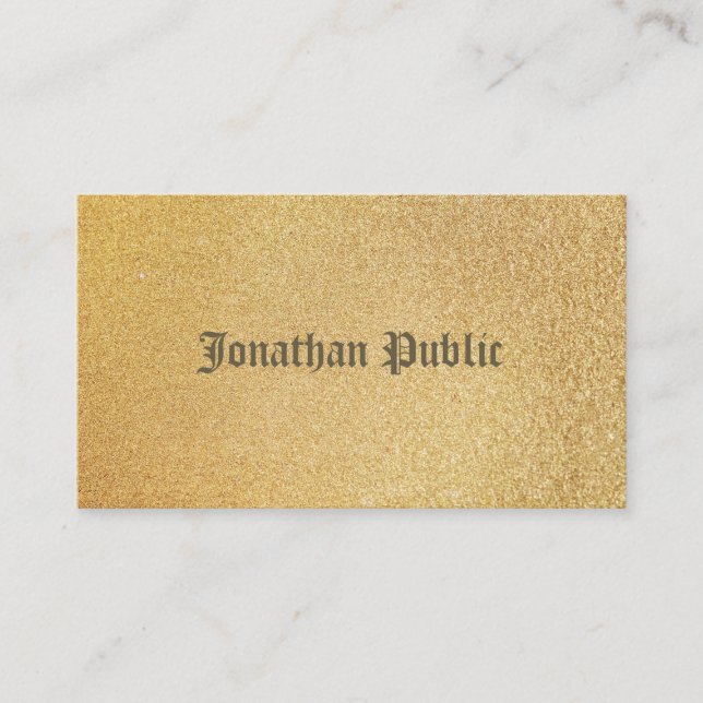 Modern Shiny Gold Foil Glamour Plain Sophisticated Business Card (Front)