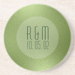 Modern Shiny Green Abstract Background Coaster