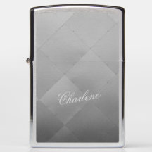 Modern Shiny Grey Metallic Aluminum custom Name