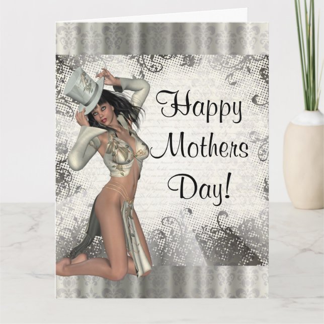 Modern showgirl mothers day card (Front)