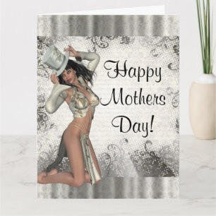 Modern showgirl mothers day card