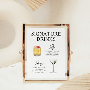 Modern Signature Drinks Poster Night Before