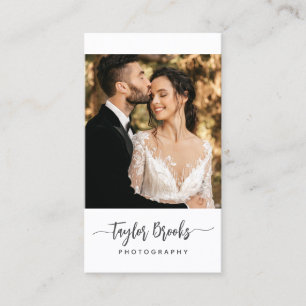 Modern Signature Elegant Script Photographer Business Card