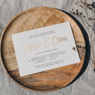 Modern Signature Rehearsal Dinner Rose Gold