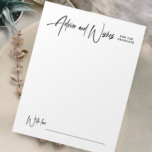 Modern Signature Script Graduation Advice & Wishes Card