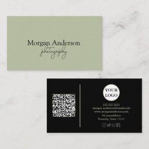 Modern Signature Script QR Code Social Business Card