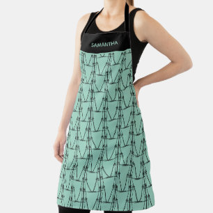  Modern Silhouette Coconut Trees Pattern  Apron