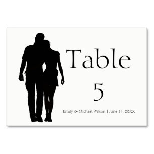 Modern Silhouette Couple - 3x5 Table Card