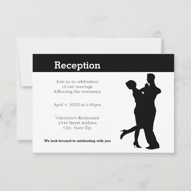 Modern Silhouette Couple - Reception Invitation (Front)