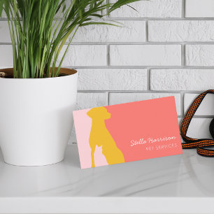 Modern Silhouette Dog Cat Pet Service Business Card