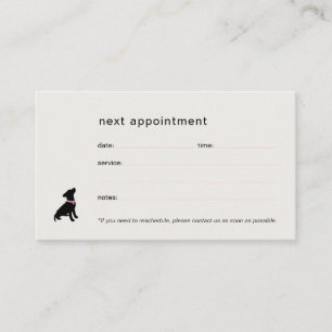 Modern Silhouette Dog Trainer  Appointment Card