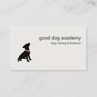 Modern Silhouette Dog Training Business Card