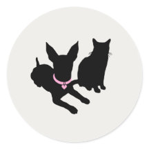 Modern Silhouette Pet Sitter Dog Cat Logo