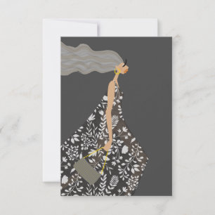 Modern Silhouette Style Glam Fashion Art Card