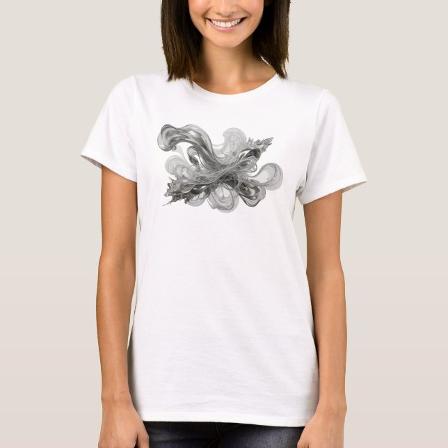 Modern Silver ABSTRACT ART Custom Tee (Front)