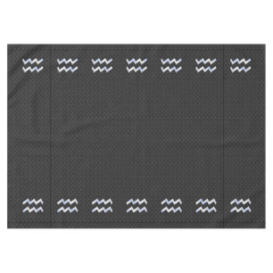Modern Silver Aquarius Zodiac Sign on Snake Tablecloth