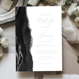Modern Silver Black Agate Wedding