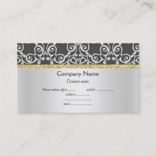 Modern Silver Black Gold Abstract business card
