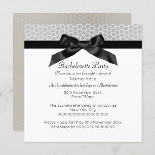 MODERN SILVER BLACK LEOPARD BACHELORETTE INVITATION