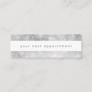 Modern Silver Bokeh Appointment Mini Business Card