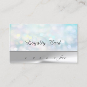 Modern Silver Colourful Bokeh Loyalty Card