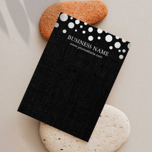 Modern Silver Confetti Dark Linen Earring Display