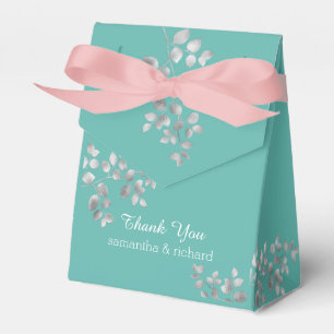 Modern Silver Floral Wedding Favours Box