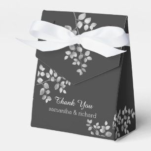 Modern Silver Floral Wedding Favours Box