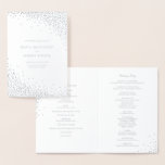Modern Silver Foil Confetti Dots Wedding Programs Card<br><div class="desc">A modern and elegant folded wedding programs featuring modern typography and confetti dots. This wedding programs will be perfect for formal weddings and Christmas weddings. The front and back of the card are printed using REAL silver foil. The inside of the card is not foil.</div>