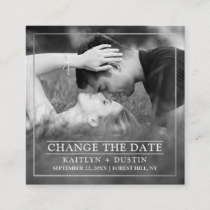 Modern Silver Foil Photo Change The Date Enclosure Card