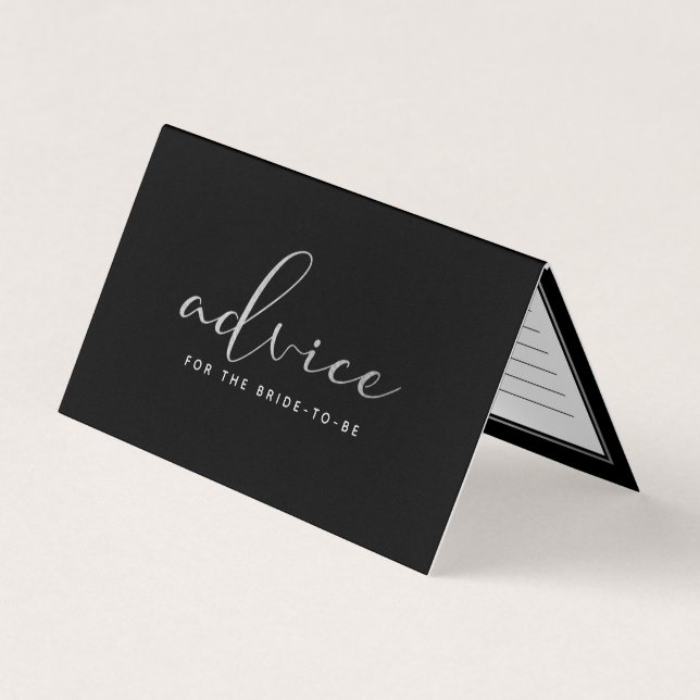 Modern Silver Foil Script Advice Cards (Front)