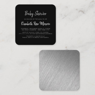 Modern Silver Foil & Script Baby Shower Invitation