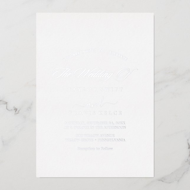  Modern Silver Foil Script | Photo Wedding  (Front)
