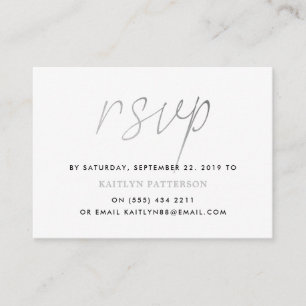 Modern Silver Foil Script RSVP Enclosure Card