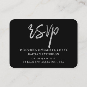 Modern Silver Foil Script RSVP Enclosure Card