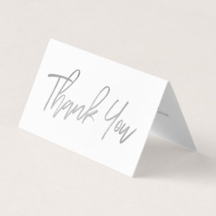 Modern Silver Foil Script Wedding Thank You Card