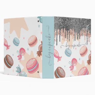 Modern Silver Glitter Drips Candy Sweets Binder