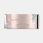 Modern Silver Glitter Drips Rose Gold Sweet 16