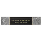 Modern Silver Glitter Elegant Black Label