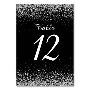 Modern Silver Glitter Night Sky Table Number