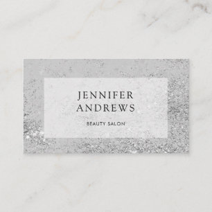 Modern Silver Glitter Salon Business Card